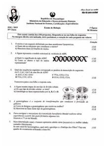 Exame de Biologia 10ª Classe (2019)
