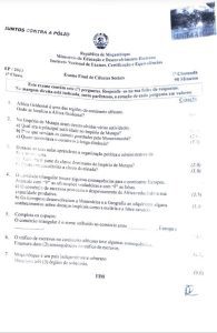 Exame de Ciências Sociais 6ª Classe (2023)