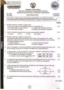 Exame de Física 10ª Classe (2022)