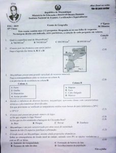 Exame de Geografia 10ª Classe (2019)