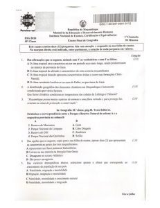 Exame de Geografia 10ª Classe (2020)