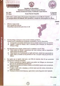 Exame de Geografia 10ª Classe (2022)