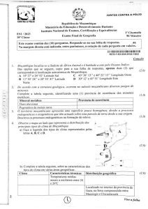 Exame de Geografia 10ª Classe (2023)