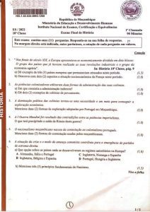 Exame de História 10ª Classe (2022)