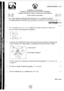Exame de Matemática 10ª Classe (2023)