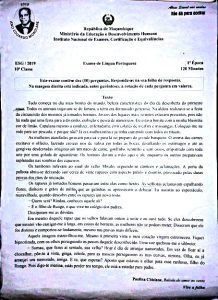Exame de Português 10ª Classe (2019)