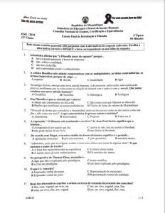 Exame de Filosofia 12ª Classe (2015)