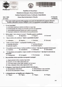 Exame de Filosofia 12ª Classe (2020)