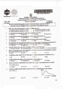 Exame de Física 12ª Classe (2020)