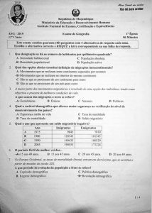 Exame de Geografia 12ª Classe (2019)