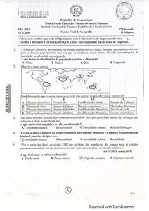 Exame de Geografia 12ª Classe (2022)