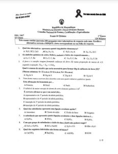 Exame de Química 12ª Classe (2017)