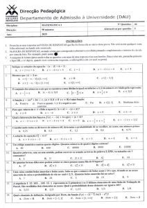 Exame UEM Matemática I – 2025