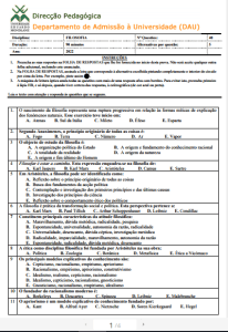 Exame de Admissão UEM – Filosofia (2024)