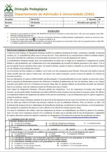 Exame de Admissão UEM – Francês (2019)