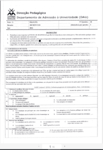Exame de Admissão UEM – Francês (2024)