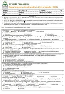 Exame de Admissão UEM – Geografia II (2022)
