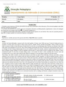 Exame de Admissão UEM – Inglês (2018)