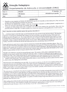 Exame de Admissão UEM – Inglês (2024)
