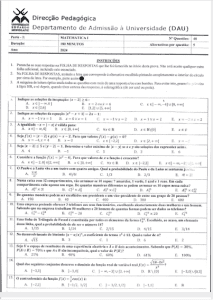 Exame de Admissão UEM – Matemática I (2024)