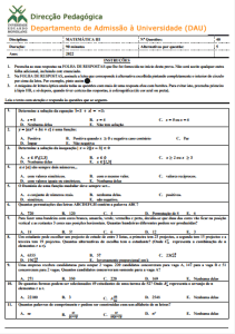 Exame de Admissão UEM – Matemática III (2024)