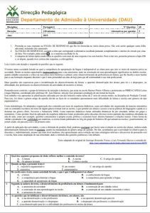 Exame de Admissão UEM – Português I (2019)