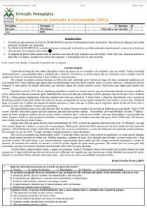 Exame de Admissão UEM – Português I (2020)