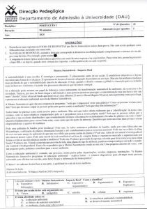 Exame de Admissão UEM – Português I (2025)