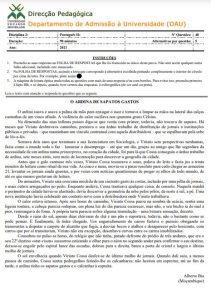 Exame de Admissão UEM – Português II (2021)