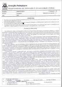 Exame de Admissão UEM – Português II (2025)