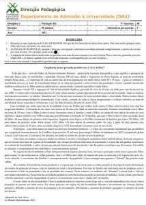 Exame de Admissão UEM – Português III (2021)