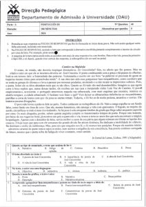 Exame de Admissão UEM – Português III (2024)