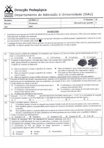 Exame de Admissão UEM – Química I (2025)