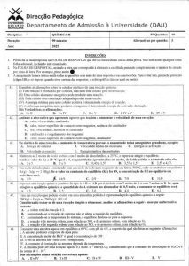 Exame de Admissão UEM – Química II (2025)