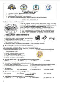 Exame de Admissão UP  – Biologia (2022)