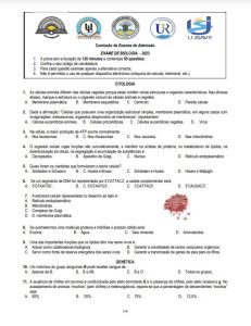 Exame de Admissão UP  – Biologia (2023)