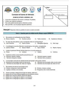 Exame de Admissão UP  – Desenho (2023)