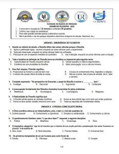 Exame de Admissão UP  – Filosofia (2023)