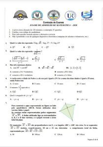 Exame de Admissão UP – Matemática (2020)