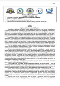 Exame de Admissão UP – Português I (2024)