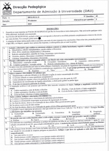 Exame de Admissão UEM – Biologia II (2023)