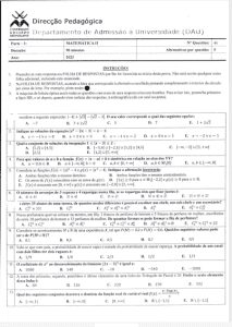 Exame de Admissão UEM – Matemática II (2023)
