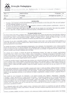 Exame de Admissão UEM – Português II (2023)