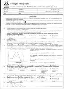 Exame de Admissão UEM – Química I (2023)