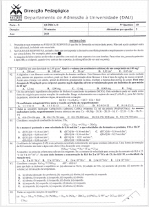 Exame de Admissão UEM – Química II (2023)