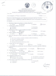 Exame de Admissão ICS – Biologia (2017)