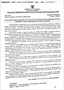 Exame de Admissão ICS – Português (2015)