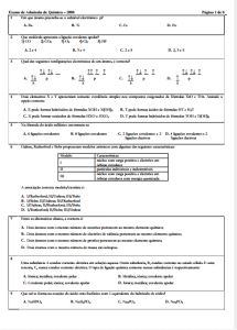 Exame de Admissão ICS – Química (2008)