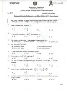 Exame de Matemática – IFP (2015)