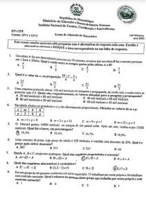 Exame de Matemática – IFP (2023)